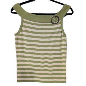 Foxtop sleeveless boat neck striped shirt size S NWOT